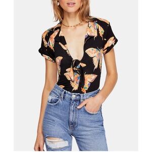 Free People Ready Set Sail Butterfly Tie Top Size Large